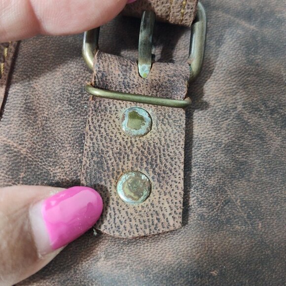 Le Papillon Brown Faux Leather Crossbody Messenger Bag Purse Handbag NEW - Picture 10 of 11